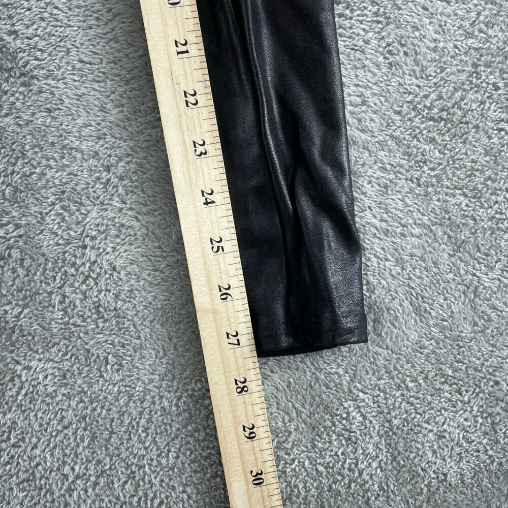 Spanx Black Faux Leather Leggings XS High-Waisted Shaping Pants 5089 - Picture 7 of 10